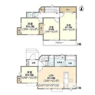 東京都東村山市廻田町2【一戸建】の間取り