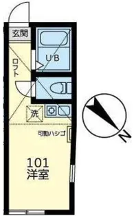 ユナイト中野島レーザーディマルコ【1階】の間取り
