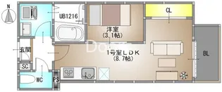 岡山県岡山市北区高柳東町【アパート】の間取り