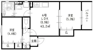 クリエオーレ上島町【3階】の間取り