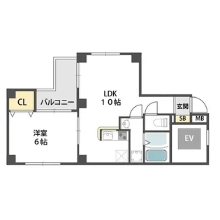 1LDKの間取り画像