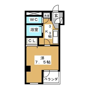 1Kの間取り画像