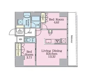 リージア浅草橋【10階】の間取り