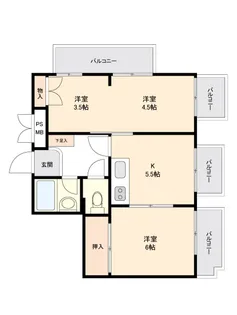 セザール中落合【4階】の間取り