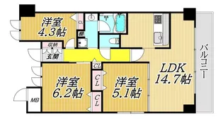 LePortebonheur【3階】の間取り