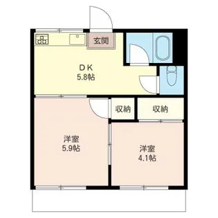 中谷戸ハイツ【1階】の間取り