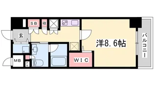 レジディア神戸磯上【4階】の間取り