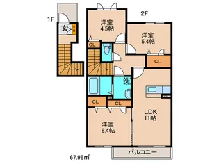 シャーメゾン畠田I【2階】の間取り