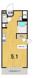 デトム・ワン衣笠【4階】の間取り