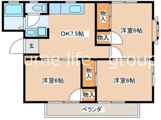リーフハイツ中原II【2階】の間取り