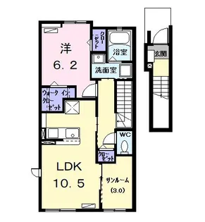 エルディーアールB【2階】の間取り