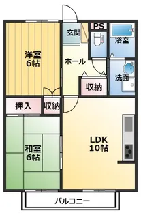 レインボーハイツ【1階】の間取り
