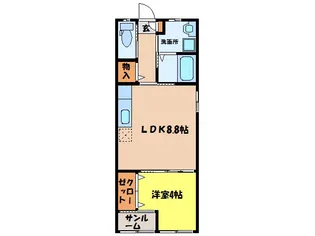 ウエストパビリオン【1階】の間取り