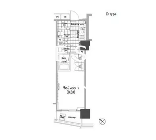 パークハビオ赤坂タワー【15階】の間取り