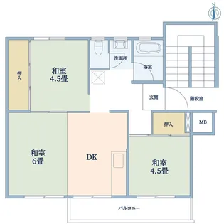左近山団地3街区31号棟【5階】の間取り