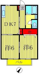 エスティーヌA【1階】の間取り