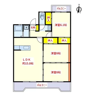 フラワーマンション【3階】の間取り