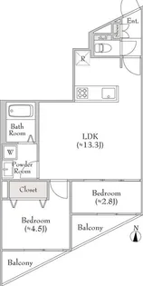 ルミークアン用賀【1階】の間取り