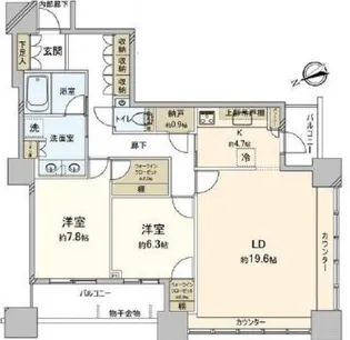 芝浦アイランドグローヴタワー【9階】の間取り