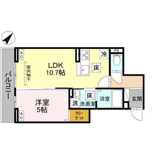 ノーブルラフィネ蕨【1階】の間取り