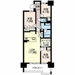 マストスクエア金沢【6階】の間取り