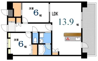 ローズ・リバー【4階】の間取り