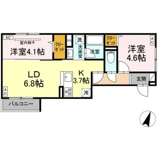 セレスティア中央 II【3階】の間取り