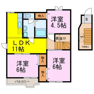 ツイン・ハウス【2階】の間取り