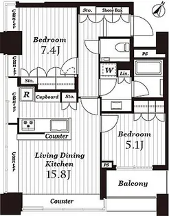 ザ・ヒルトップタワー高輪台【9階】の間取り