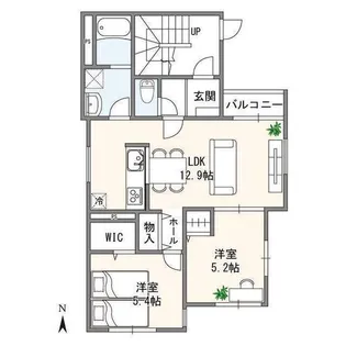 アーカスコート【2階】の間取り