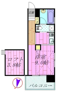 アクイラウラヤスウノ【3階】の間取り