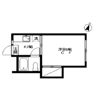 ハイツカロリーナ【1階】の間取り