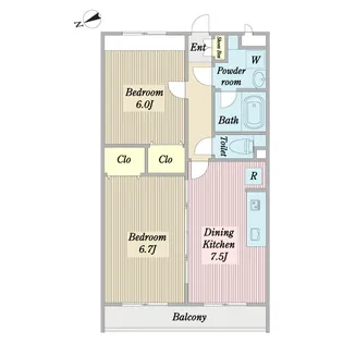 メゾン・ド・ボヌール【1階】の間取り