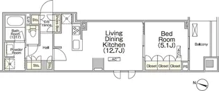 ボヌール日本橋浜町【5階】の間取り