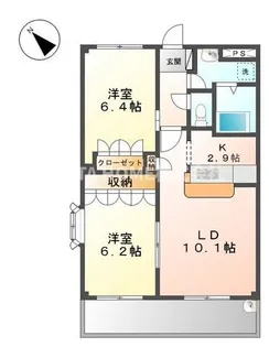 ガーディングヒル【2階】の間取り