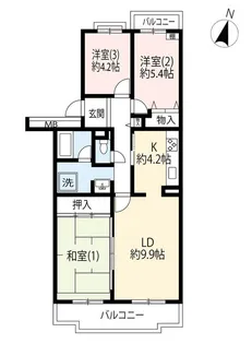 URトワコート西八王子【2階】の間取り