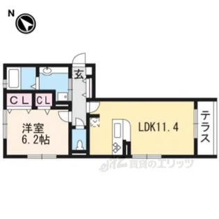 リベルタ唐崎【3階】の間取り