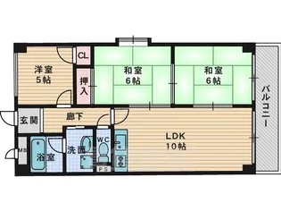 ソシアハイツOKUDA【1階】の間取り