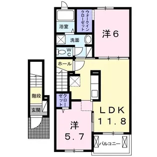 サニーコート大木戸A【2階】の間取り