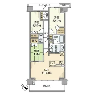 アリュール横濱新子安【6階】の間取り