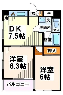 サンライト尾崎【3階】の間取り