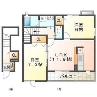 ロトルア【2階】の間取り
