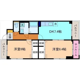 サンシーブルM【3階】の間取り