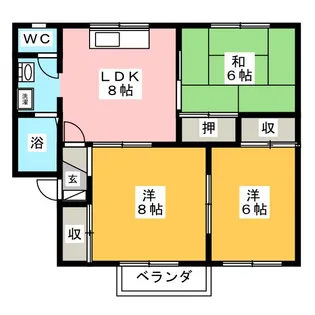 ワイド南俣 C棟【2階】の間取り