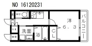 クローバーグランデ昭和町【6階】の間取り