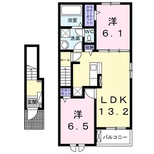 サニーエレガンス E【2階】の間取り