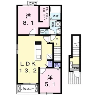 ラフレシール【2階】の間取り