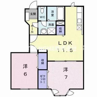 メゾンパルテール2【1階】の間取り