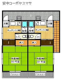 コーポヤスマサ安中 101号室【1階】の間取り