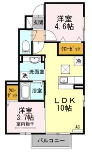 福岡県北九州市小倉南区下城野3【アパート】の間取り